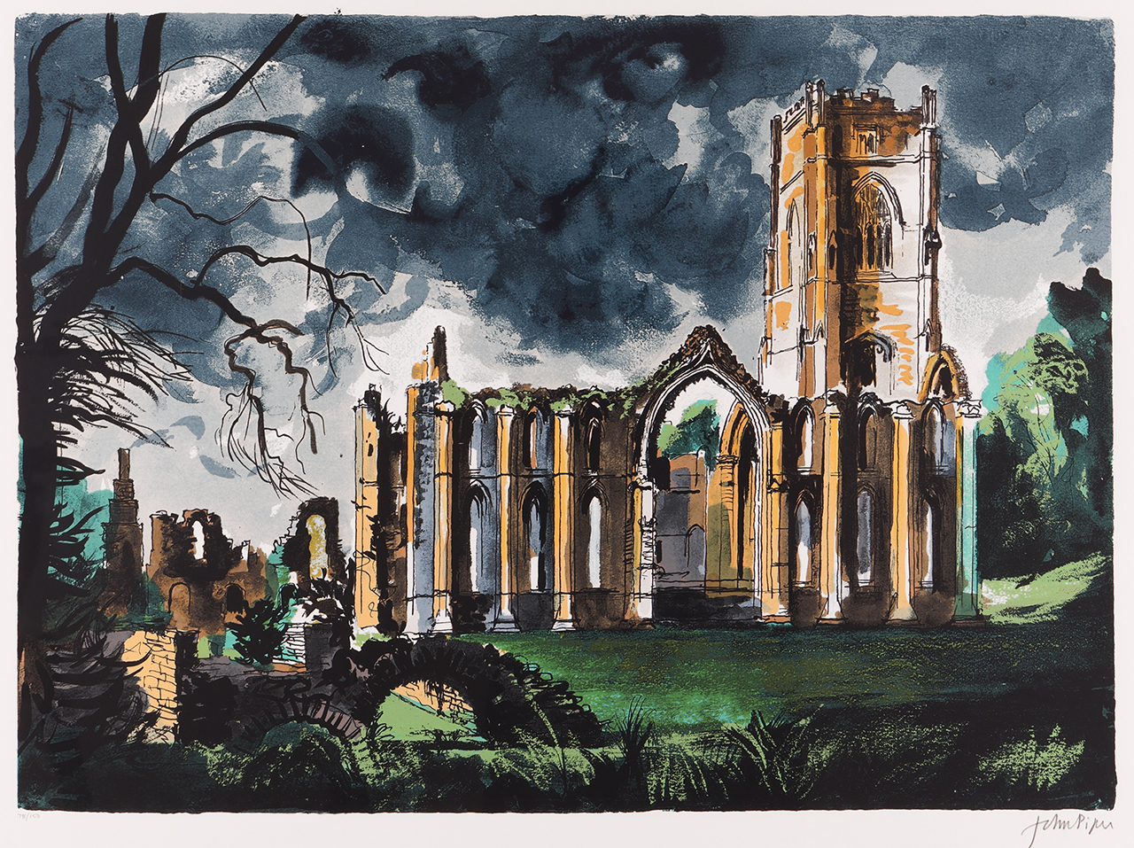 John Piper, Fountains Abbey, 1983