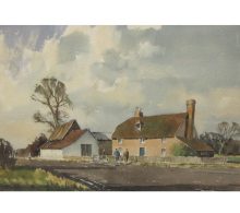 Noble, John: Figures by a Farmhouse - SOLD