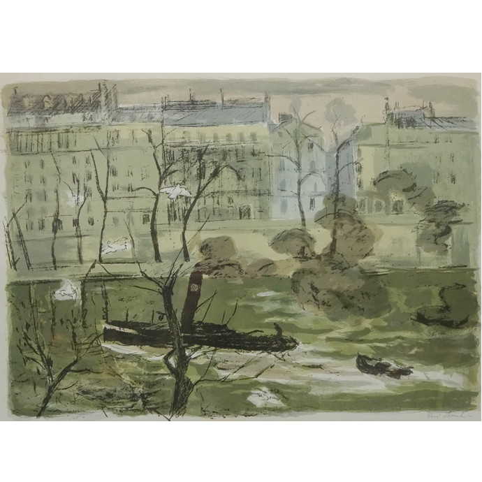 Levrel, René: On the Banks of the Seine - SOLD