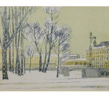 Unknown: European City Snow Scene - SOLD