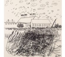 Piper, John: Snape Maltings (black on white background)