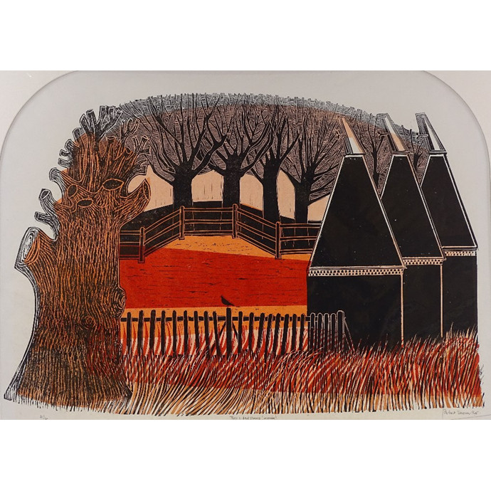 Tavener, Robert: Trees and Oast Houses (Morning) - SOLD