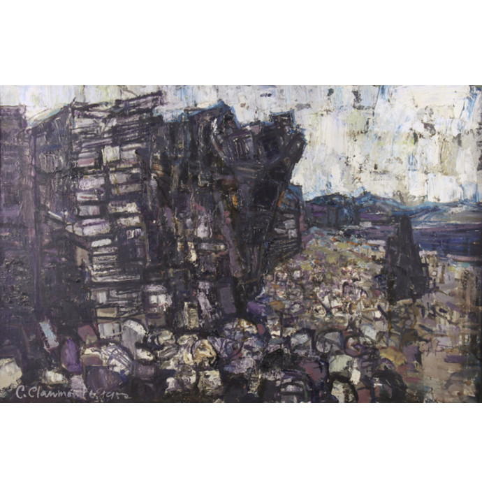 Clairmonte, Christopher: Rock Face with Mountains - SOLD