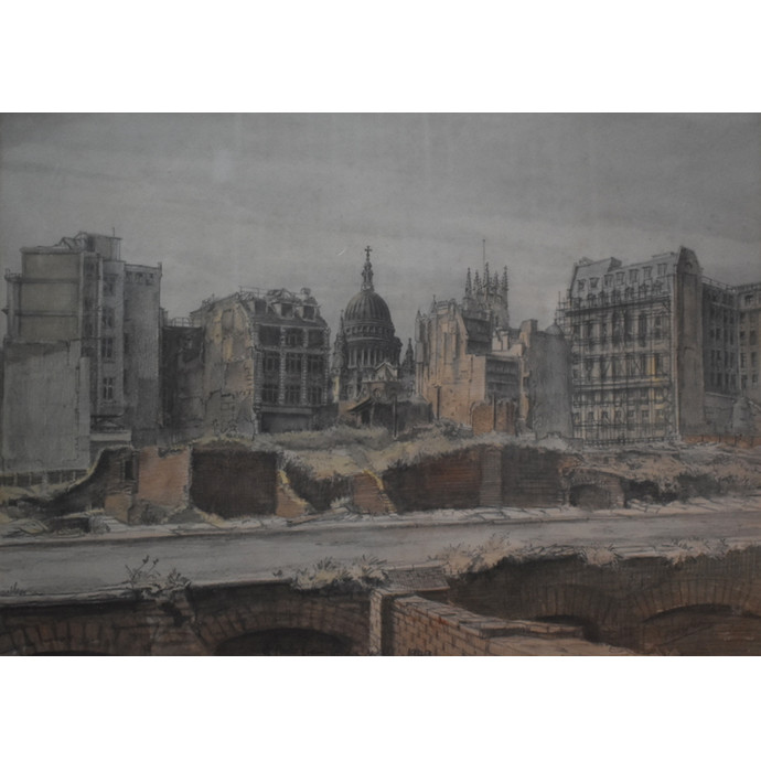 Naylor, Francis Ives: St Paul's from London Wall