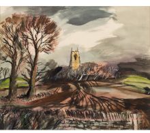 Suddaby, Rowland: Church Tower in a Landscape