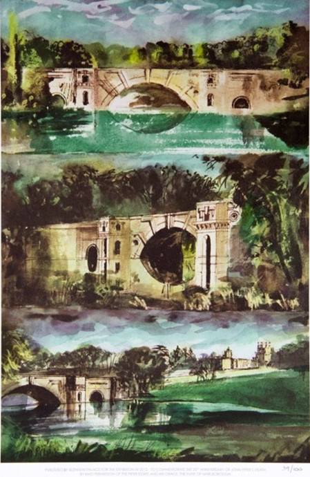 John Piper Blenheim Bridge Tryptych 2